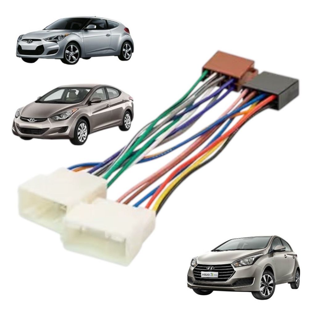 Chicote Conector De Som Multimídia Plug Play Hyundai Hb20 Ix35 Veloster Elantra Sportage