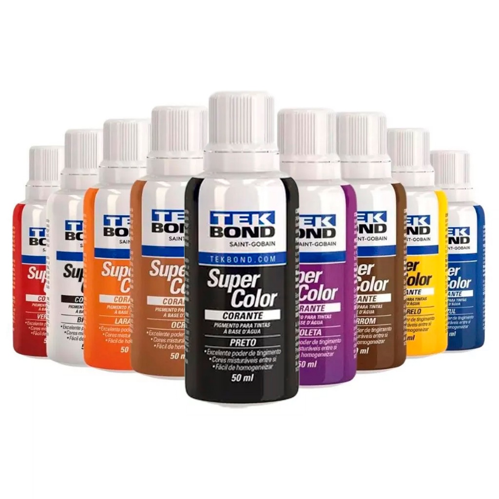 Corante Líquido Super Color 50ml Tekbond Tintas Várias Cores Misturável Pigmentado em Oferta na Shopee