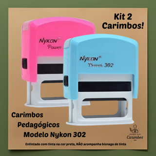 kit com 2 carimbos pedagógicos / professores personalizado - Nykon 302 em Oferta na Shopee