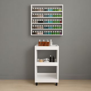 Kit Carrinho Auxiliar Manicure Pedicure + Expositor Esmaltes Grande Para Salão De Beleza Estética Nail Designer em Oferta na Shopee