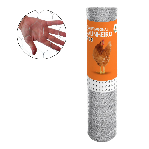 Tela Galinheiro 1,80 x 50 Metros Fio 23 Galvanizada