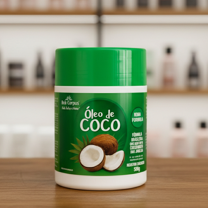 Máscara Capilar Óleo de Coco 500g mais Brilho e Hidratação para seu Cabelo Bell Corpus - Promoção !