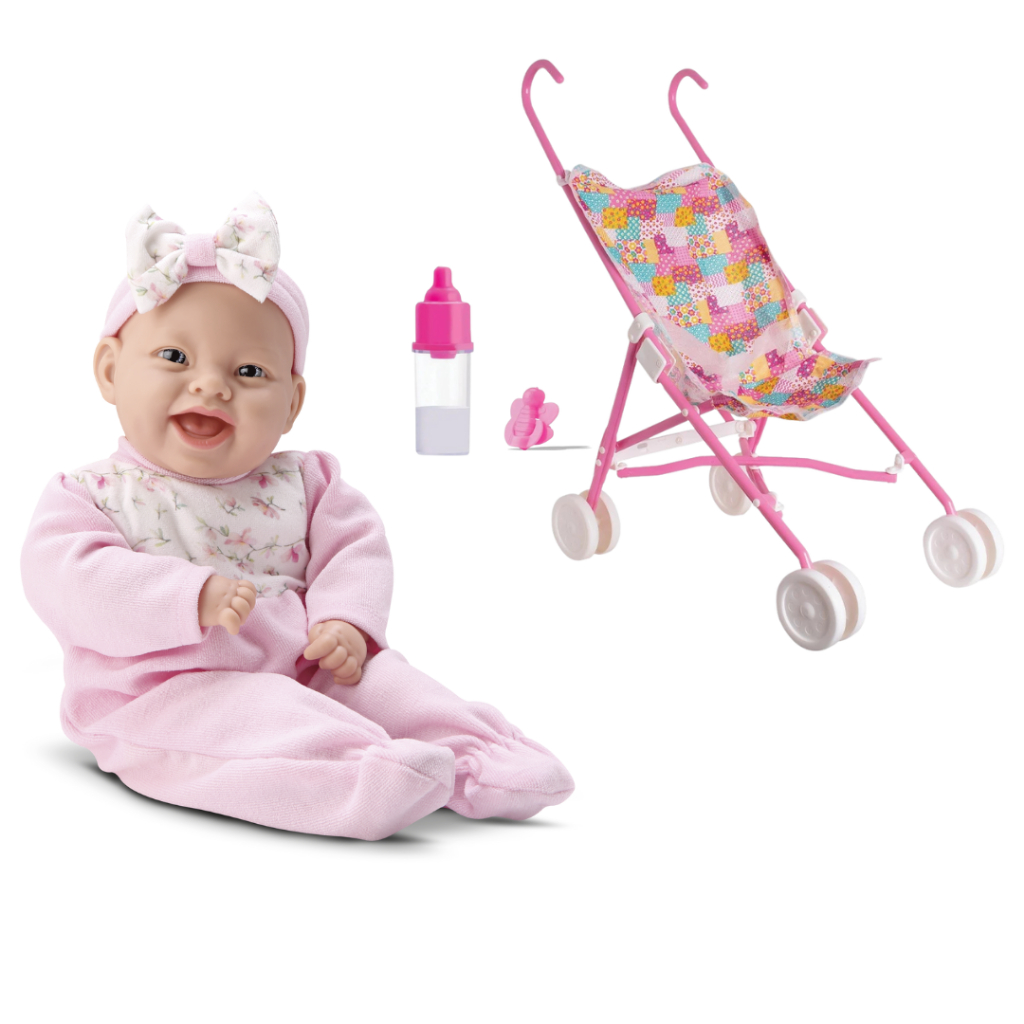 Boneca  Lola Com Chupeta Mamadeira Lola Baby Rosa Menina Brinquedo Infantil Bebê Kit Medica Doutora