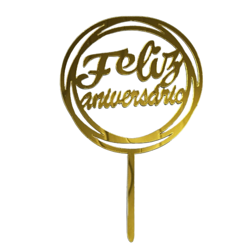 Kit 5/10 Topo De Bolo Feliz Aniversário Topper Cake Decoração em Oferta na Shopee