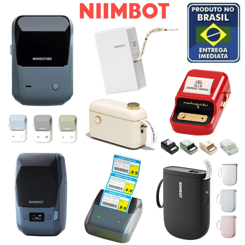 Niimbot Impressora de Etiquetas Inteligente Térmica Bluetooth Impressora Sem Tinta iOS Android Novidades