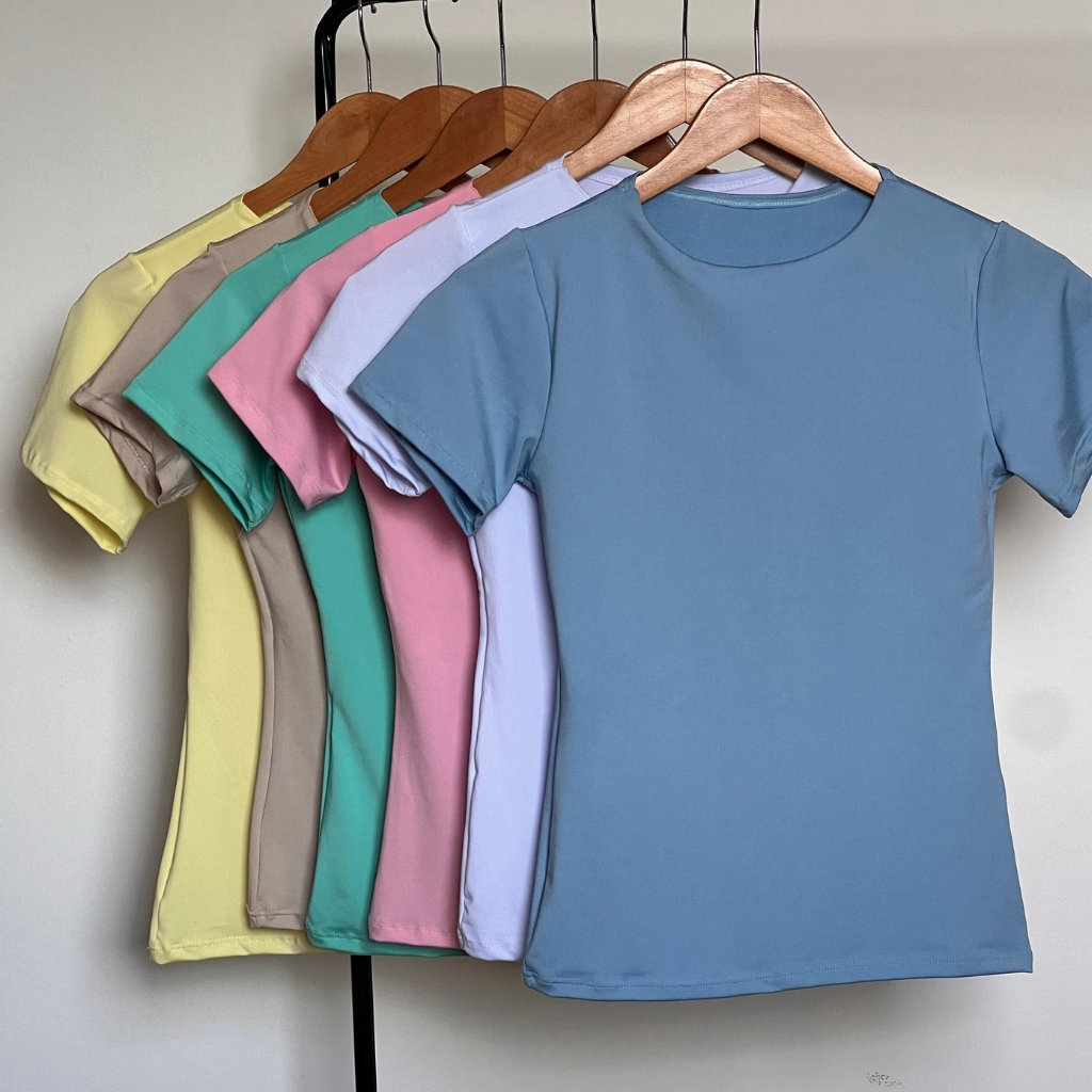 Blusa academia suplex poliamida dia a dia básica manguinha