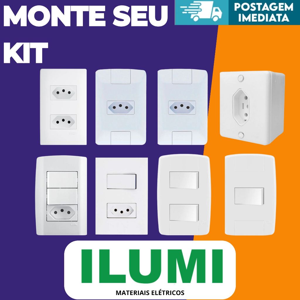 Tomadas e Interruptores Ilumi 10A/20A – Design Elegante em Oferta na Shopee