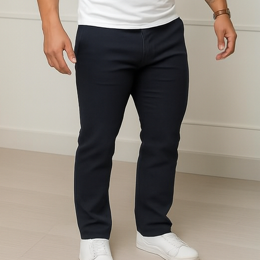 Calça Jeans Masculina Plus Size Preta Lisa Slim Premium Casual COPA DO MUNDO