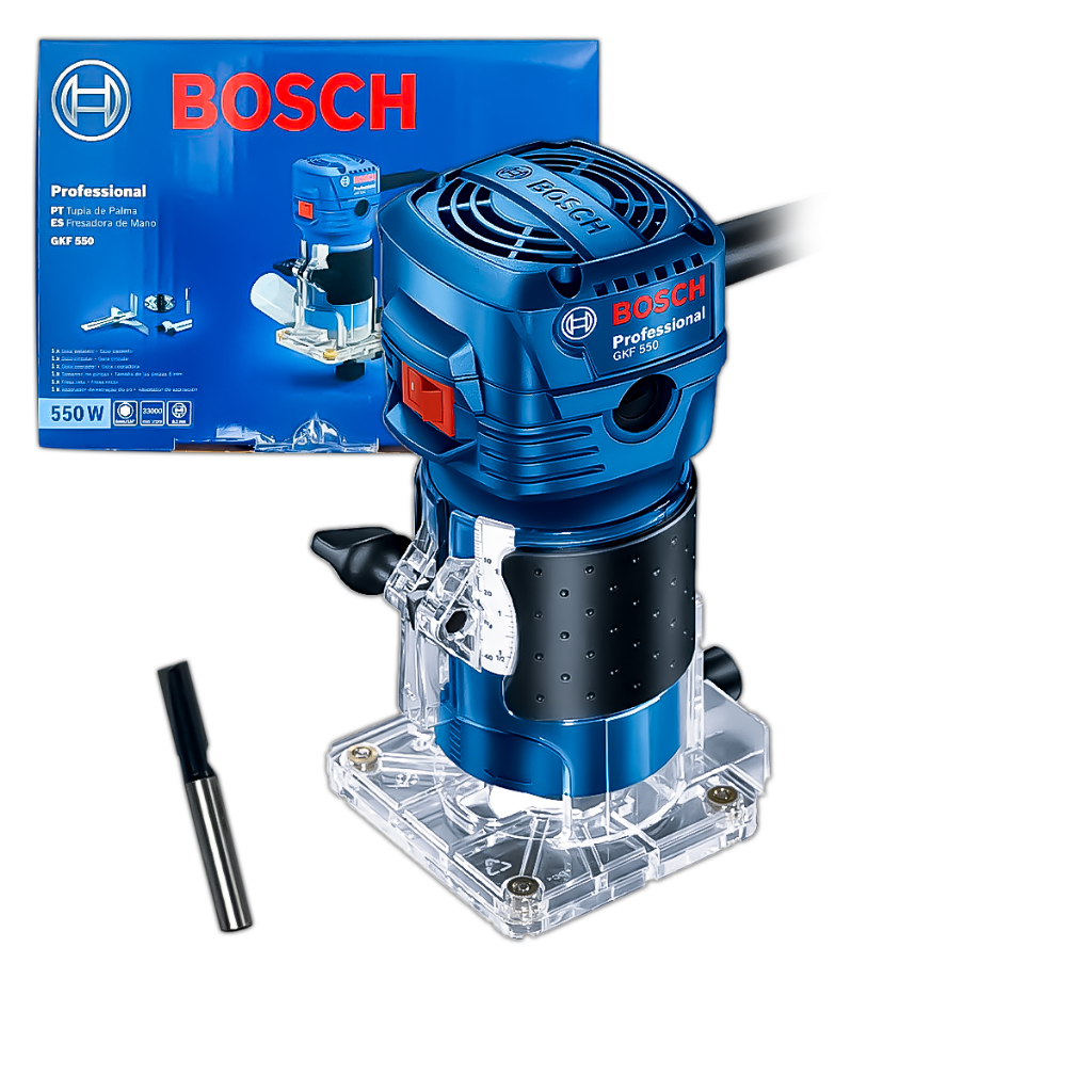 Tupia Laminadora Bosch GKF 550W Elétrica P/ Madeira Compacta Leve Profissional