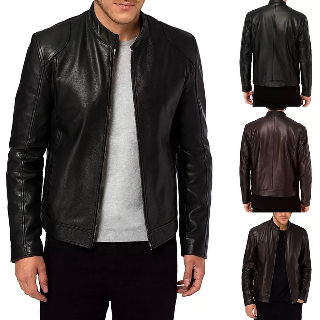 Jaqueta Masculina Couro Sintético Liso Conforto e Estilo