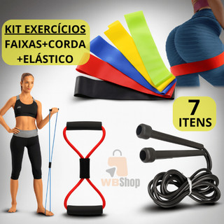 Faixa Mini Band Elástico Para Exercício Fisioterapia + Elástico Extensor Cross Tube Ginas…