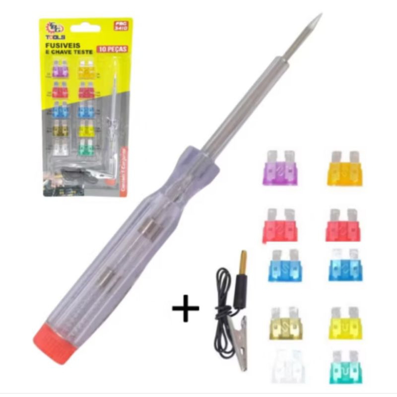 Kit Fusíveis Com 10 Fusíveis & Chave Teste 15629 / 15630