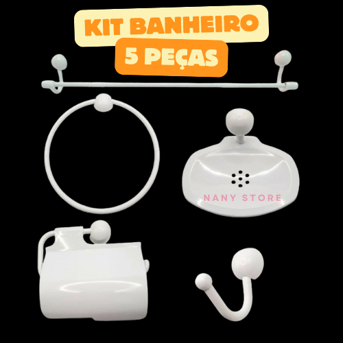 Kit Jogo Acessórios para Banheiro Completo 4 ou 5 peças em Oferta na Shopee