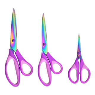 Kit com 3 Tesouras Profissional Corte e Costura Titanium Cabo Soft Artesanato em geral utilidades em Oferta na Shopee