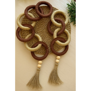 Colar de mesa argolas 150 cm Marrom  pendente e decoração de mesa