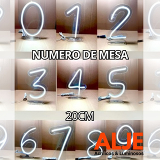 Painel Led Neon Numeros 0a9 Iluminação 20cm Decoração Festa Eventos Quente/Frio c/pé de Mesa acrilic em Oferta na Shopee