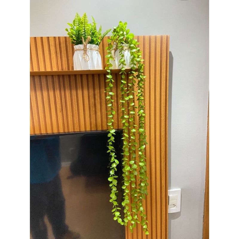 Kit 2 arranjos de flores artificiais Decorativas com Folhagens Artificiais: Eucalipto Pendente e Folhagem com Laço em Oferta na Shopee