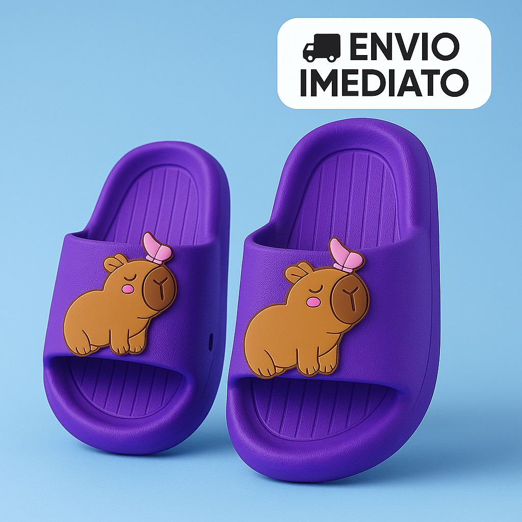 Chinelo Infantil Antiderrapante Capivara – Conforto macio, fácil de limpar, envio imediato