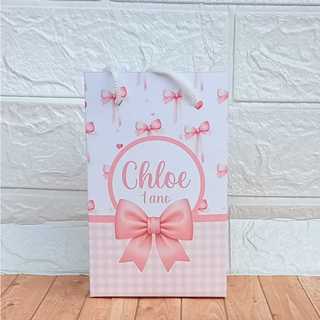 Sacolinha Personalizada (P) LAÇOS ROSA Lembrancinha Festa Infantil - PEGUE E MONTE em Oferta na Shopee