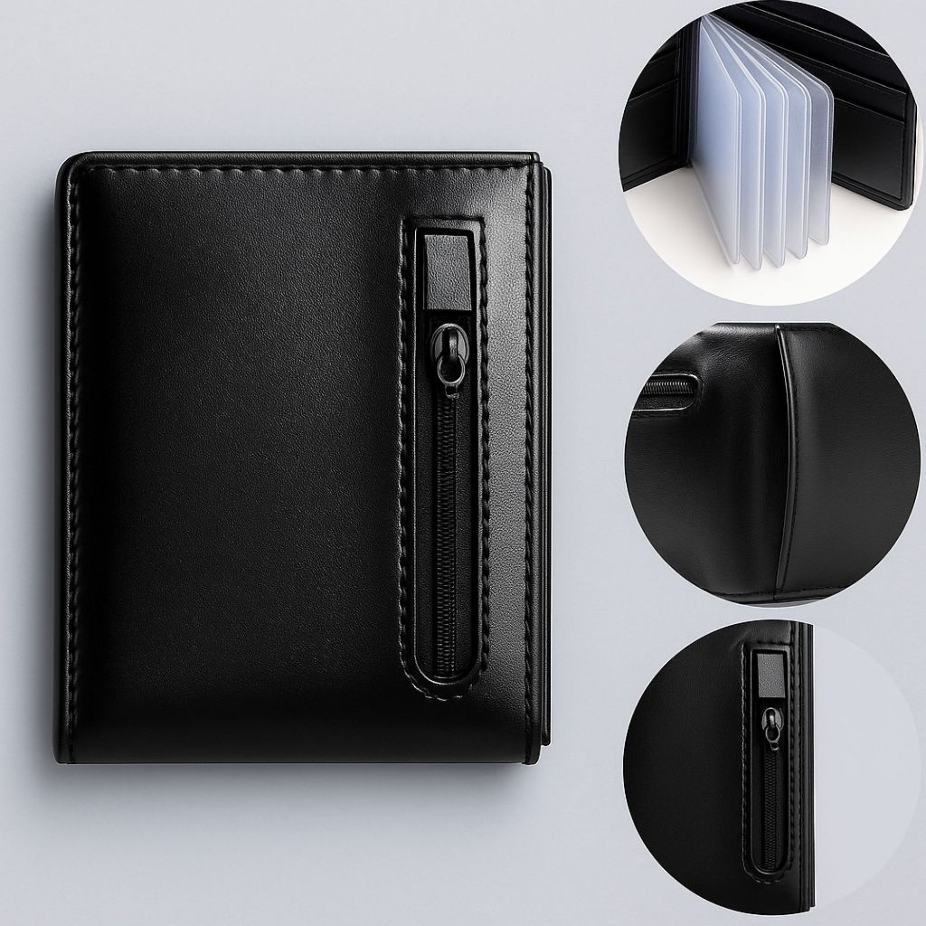 Carteira Couro Legítimo Masculina Premium Luxo Porta Cartões CNH Dinheiro Zíper Compacta Durável em Oferta na Shopee