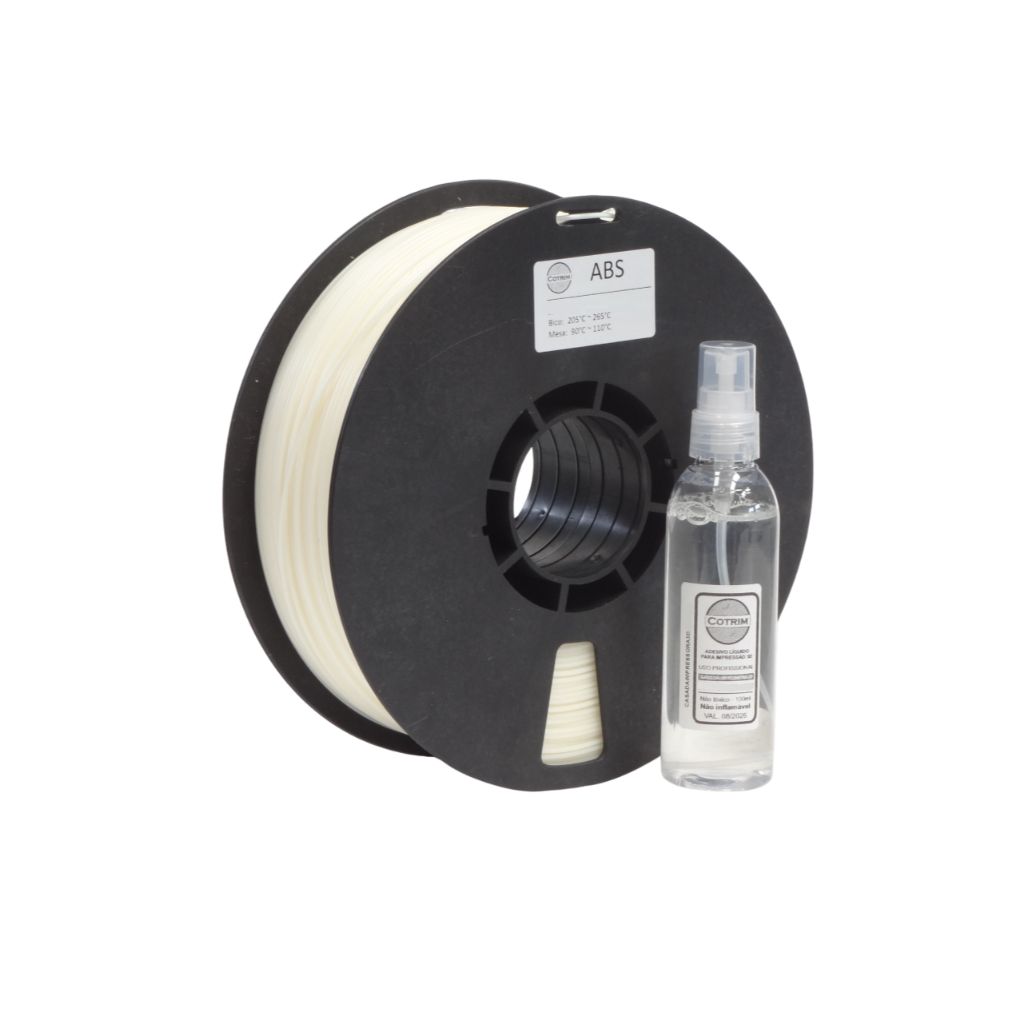 Filamento ABS premium Natural Impressora 3d 1,75mm 1.75 mm 1kg + Adesivo líquido / Cola / Fixador  para impressão 3D