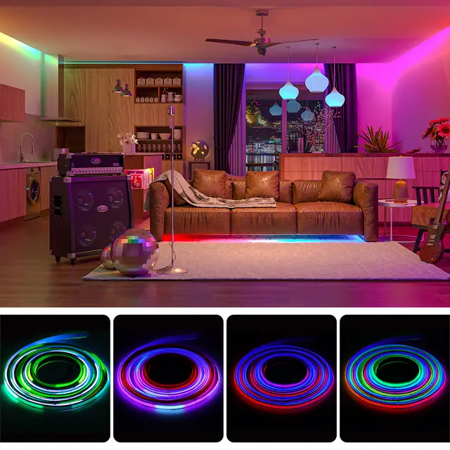 Fita Cob 630 Led RGB Digital Sequencial WS2811 5 Metros 12V Com Controladora (fonte não inclusa)