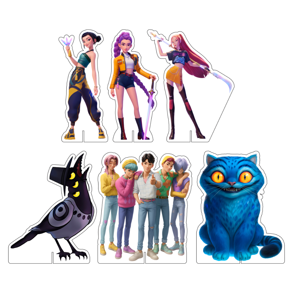 Kit Display De Mesa Festa Infantil KPop Demon Hunters DK em Oferta na Shopee