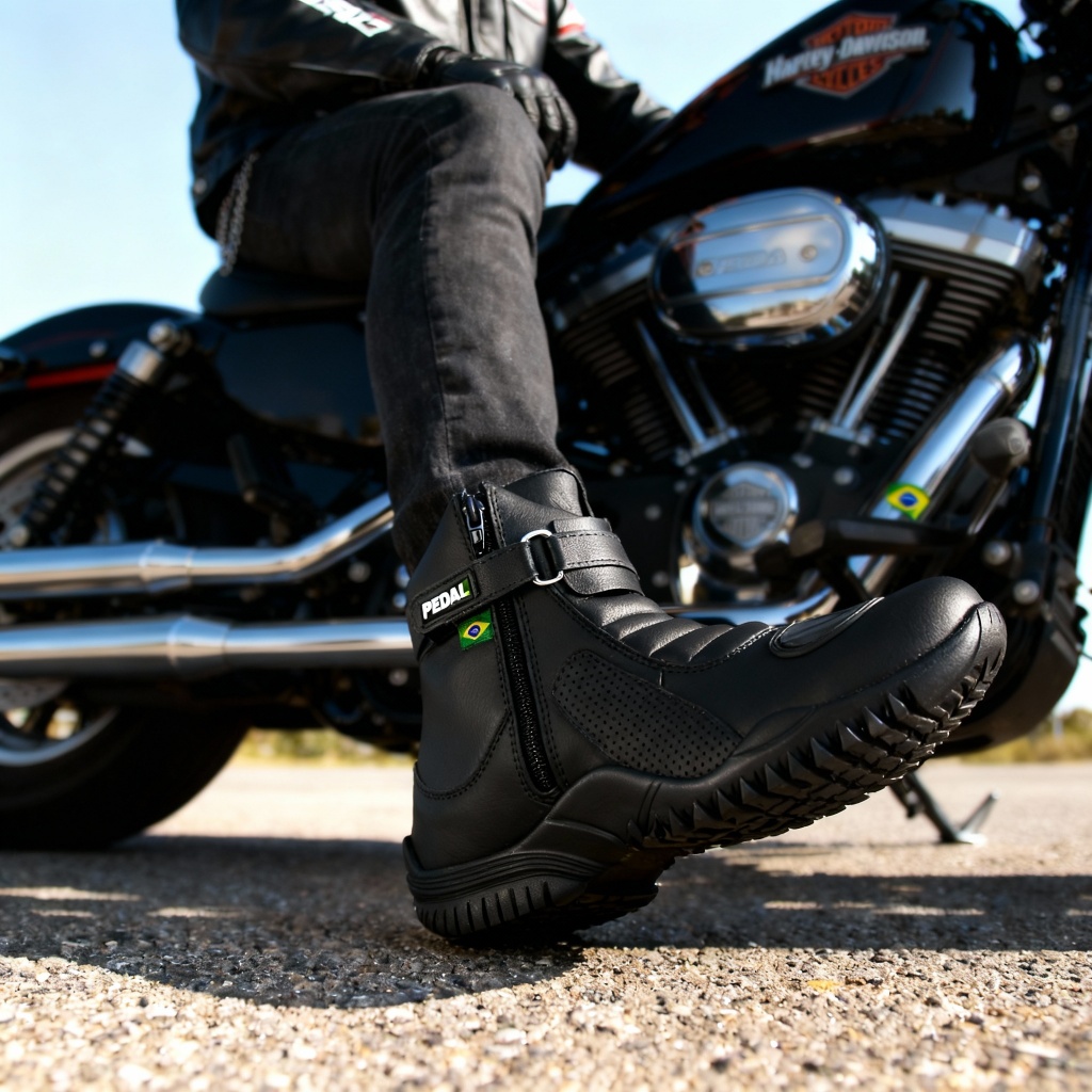 Tênis Bota Coturno Motociclista Pedal 2 Trilha Trekking Adventure Promoção Na Oferta