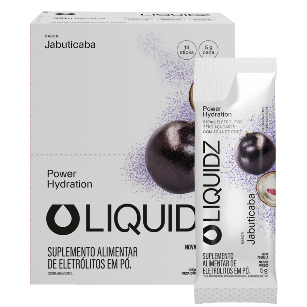 LIQUIDZ® - Eletrólitos Zero Açúcares - Sabor Jabuticaba - Kit 1 Caixa - 14 sachê