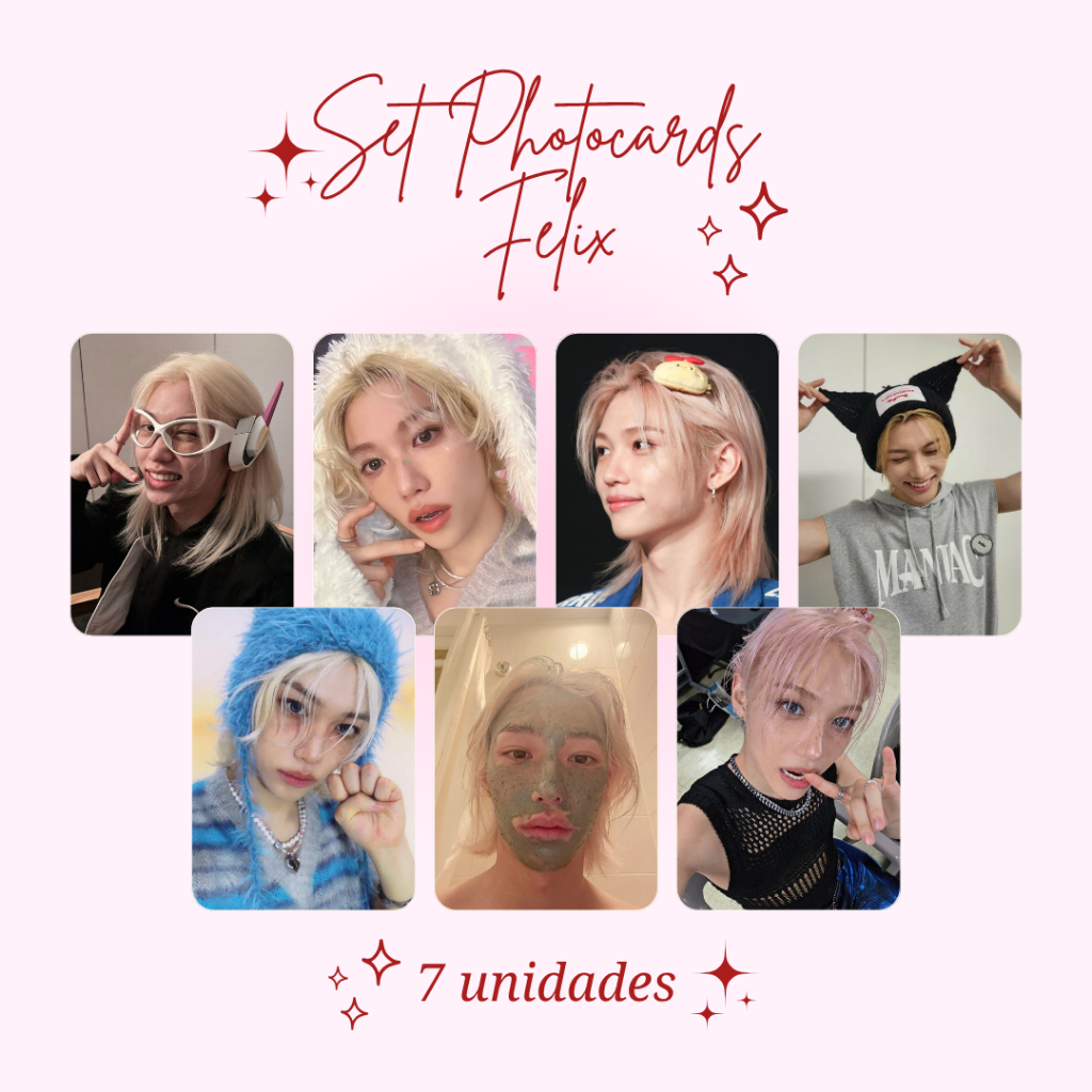 Set de Photocards Felix Stray Kids fanmade em Oferta na Shopee