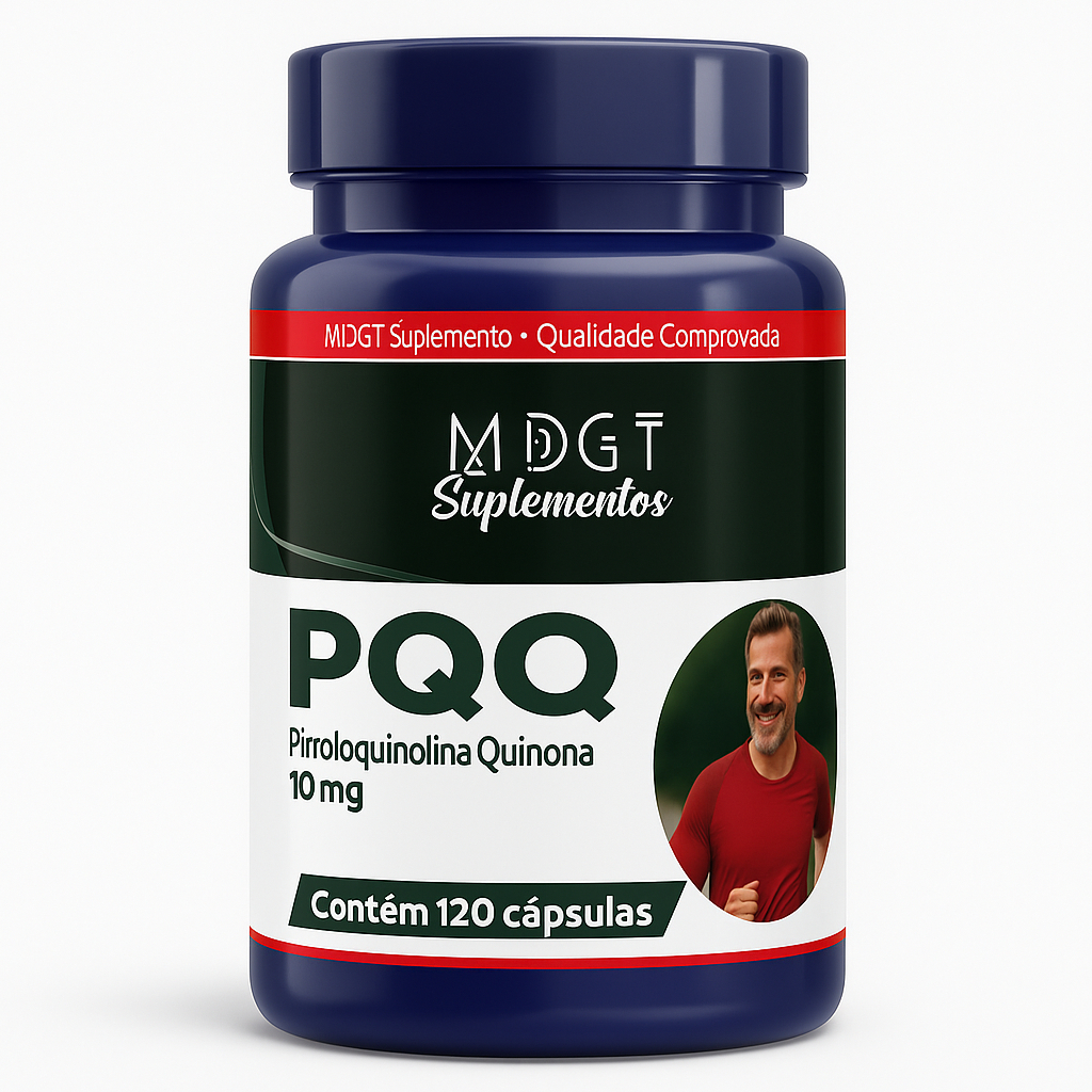 PQQ 10mg MDGT – Energia Celular, Antioxidante e Saúde Cognitiva – 120 Cápsulas