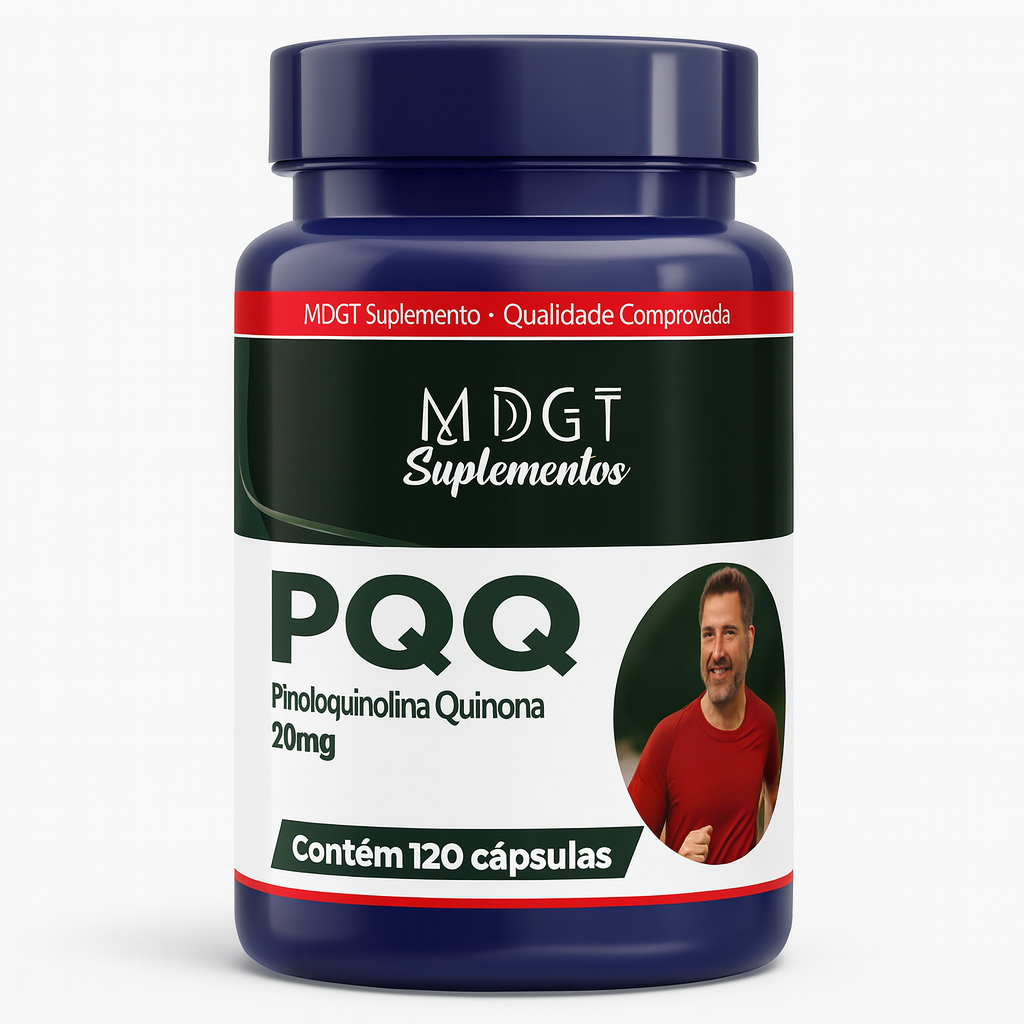 PQQ 20mg MDGT – Energia Celular, Antioxidante e Saúde Cognitiva – 120 Cápsulas