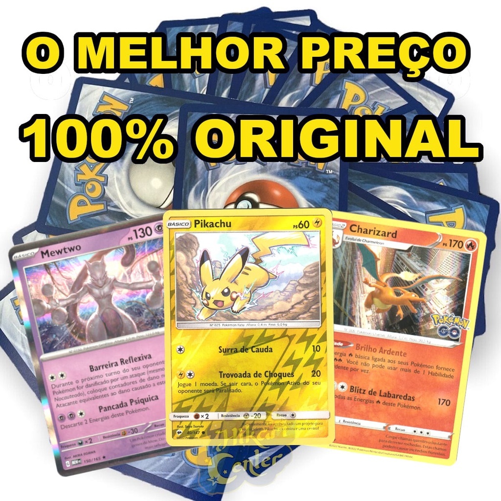 POKÉMON ORIGINAL LOTES ATÉ 110 CARTAS [ ORIGINAL COPAG ] em Oferta na Shopee