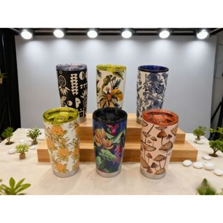 Copo térmico de aço inoxidável com impressão artística, copo criativo portátil para beber em Oferta na Shopee