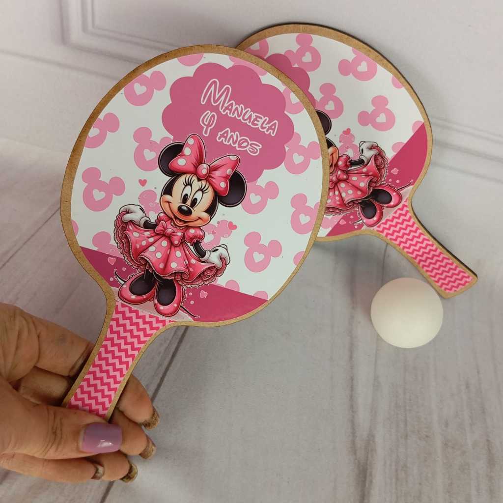 Lembrancinha Raquete Personalizada em MDF – Diversos Temas Aniversario infantil Pegue e Monte
