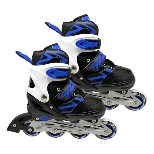 Patins Inline Ajustável 33-37 Azul/preto - Dm Radical