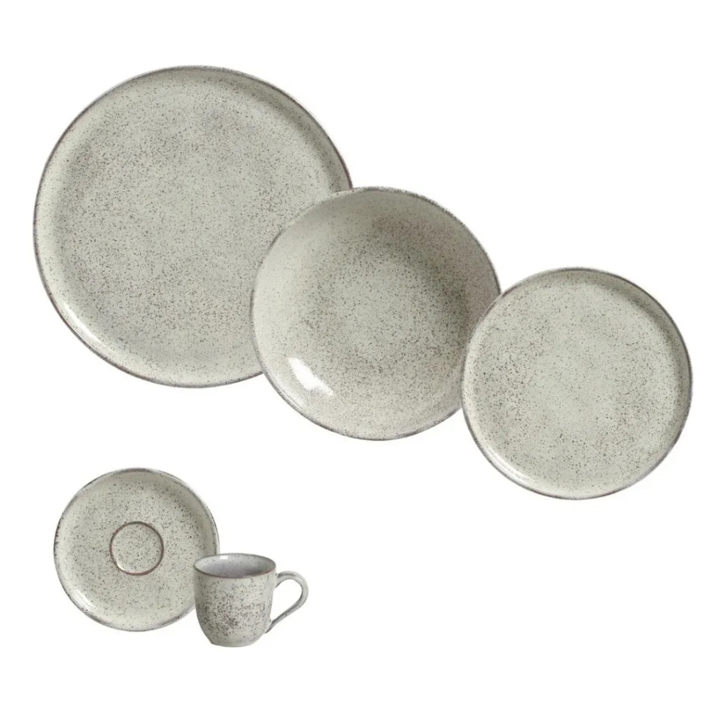 Aparelho De Jantar Bio Pistache 30 Peças Porto Brasil Pratos Verde 6 Pessoas em Oferta na Shopee