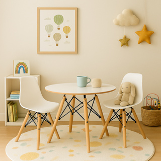 Kit Mesa Infantil Eames 60CM + 2 Cadeiras Eames Infantil em Oferta na Shopee