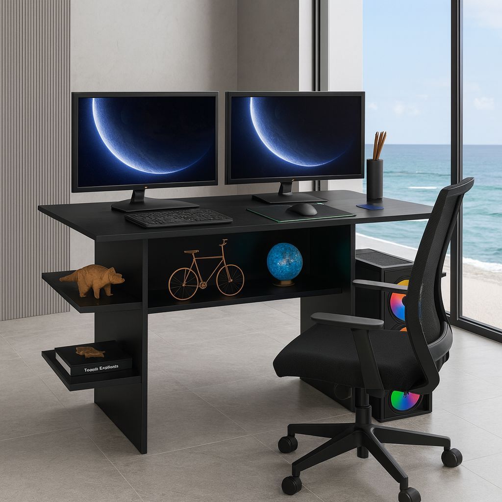 Mesa Gamer Escrivaninha para Computador, Notebook e Estudo – Preta