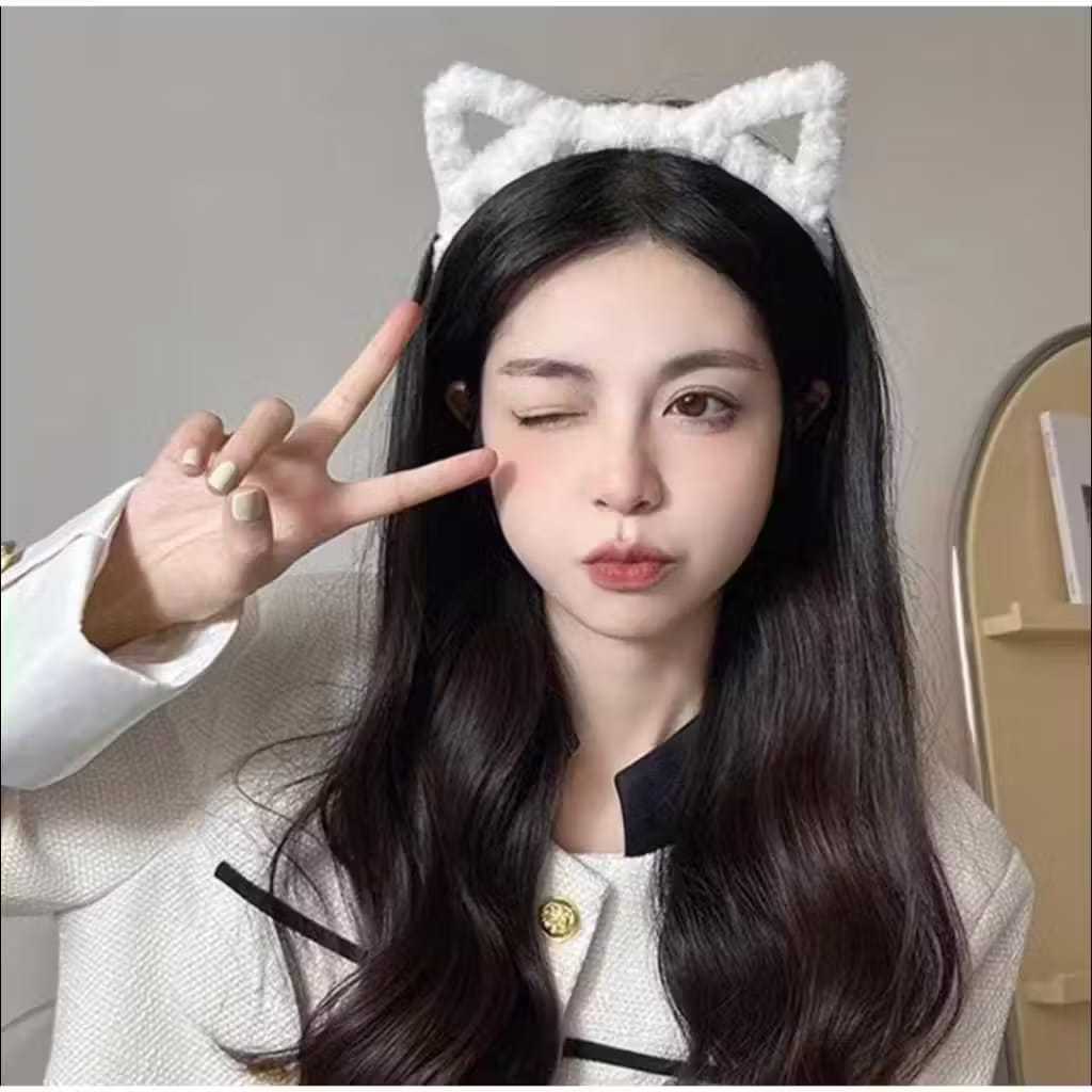 Tiara com Orelhas de Gato Fofa de Pelúcia em Oferta na Shopee