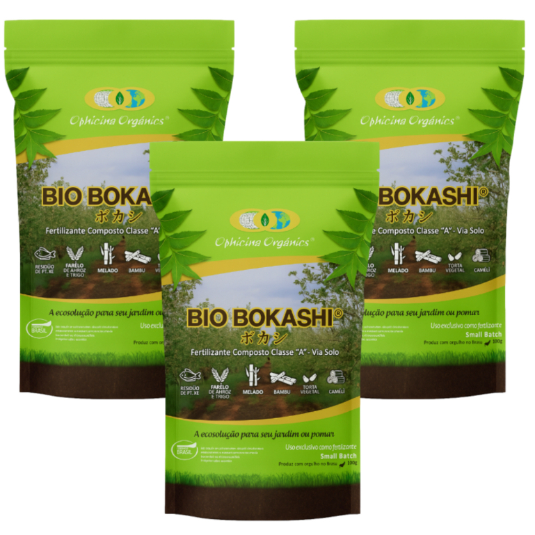 Kit Fertilizante Bio Bokashi 1kg Com3 Unid - Jardinagem Orquídeas