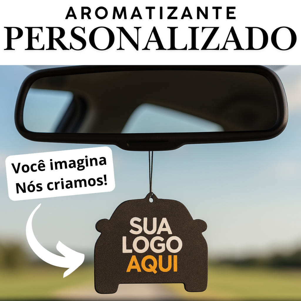 Aromatizante Personalizado Automotivo com Sua LOGO Cheirinho Brinde Corporativo Formato Livre