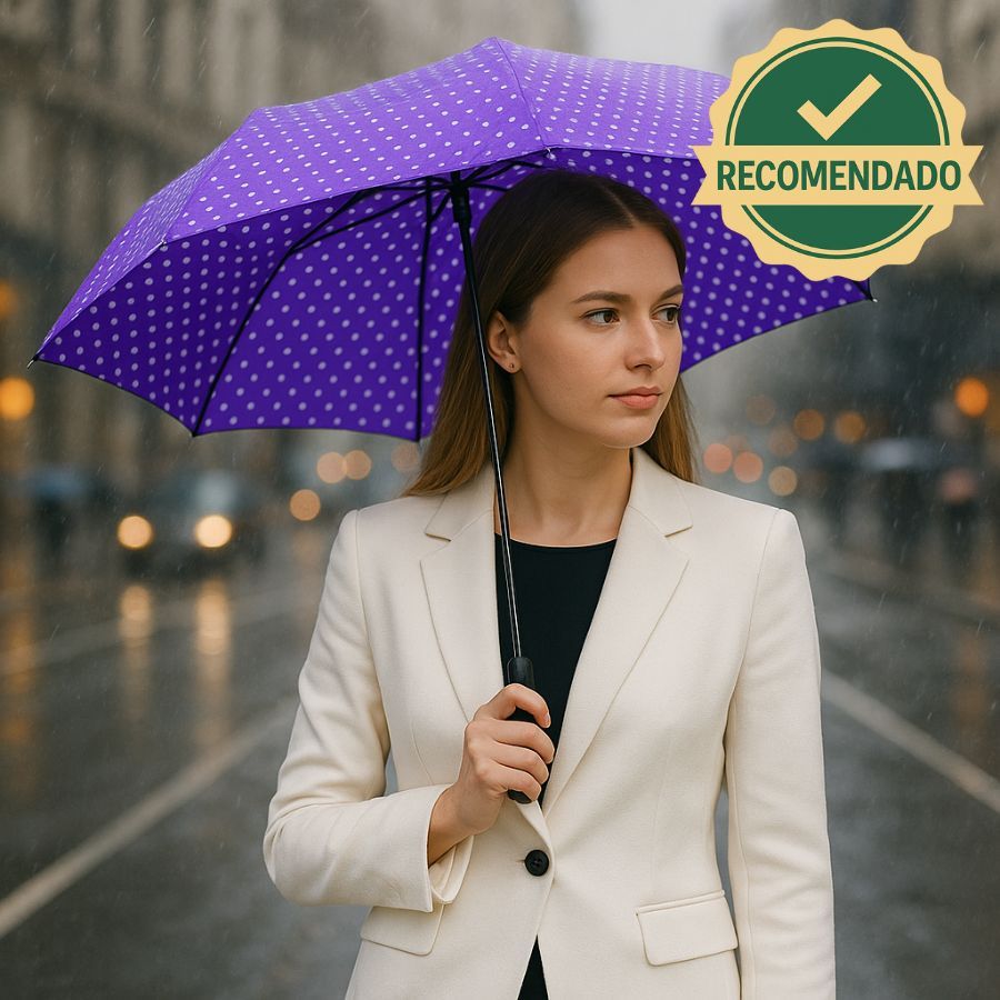 Guarda-Chuva Mini Sombrinha Compacta de Bolso Poá Leve Resistente Elegante Entrega Rápida