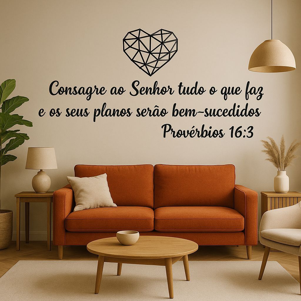 Frase Decorativa Versículo Bíblico Parede MDF Premium em Oferta na Shopee
