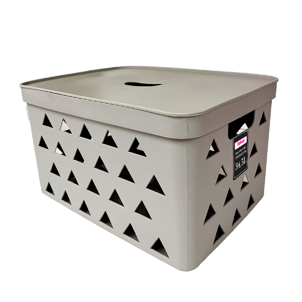 Caixa Organizadora c/ Tampa Cinza Armazenamento 34,5 Litros Xplast Oferta em Oferta na Shopee