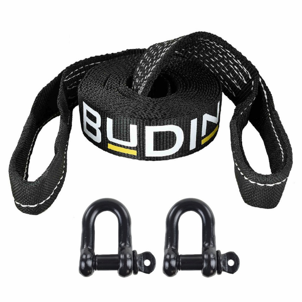 Cinta de Reboque Budin – 5 Ton 10 Metros, Manilhas 1/2 – Ideal para Veículos Leves, 4x4 e Off-road
