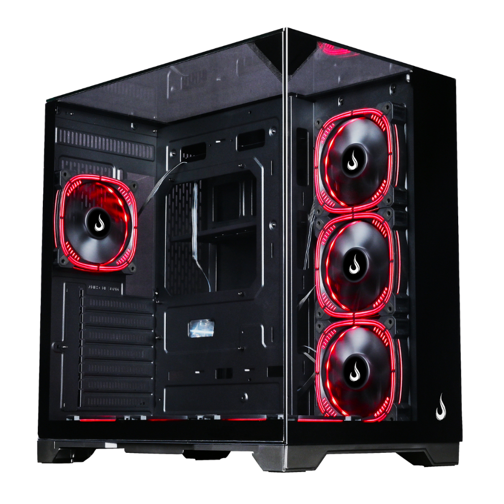 Gabinete Gamer Aquário | Rise Mode | Full Glass Black | S/fan