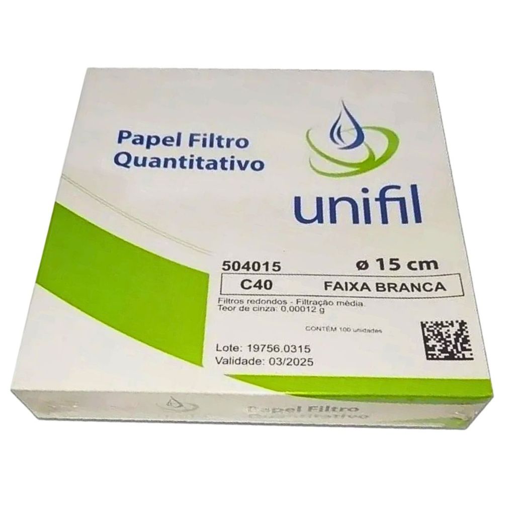Papel Filtro Quantitativo Faixa Branca - 11cm
