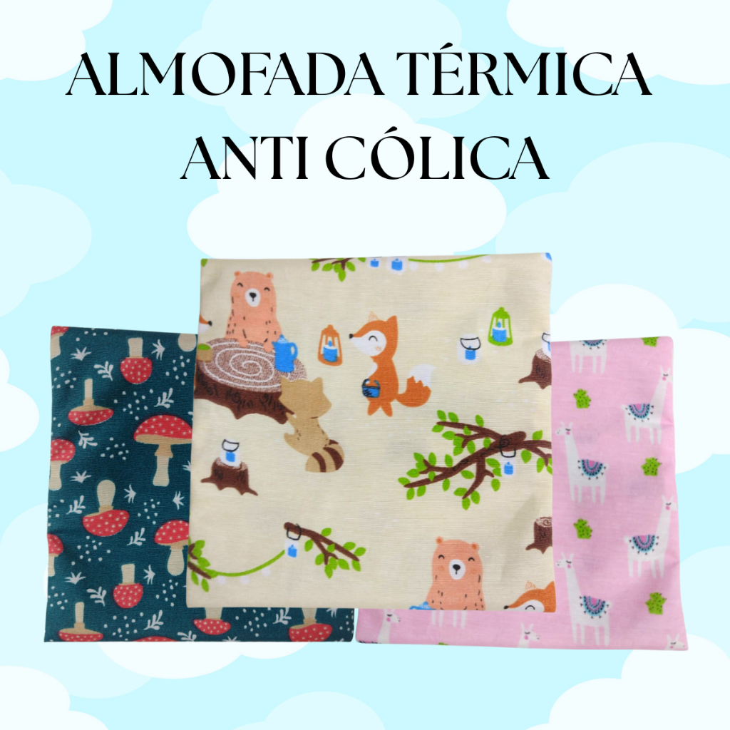 Almofada Térmica Bolsa de Ervas e Sementes Anti Cólica Para Bebê