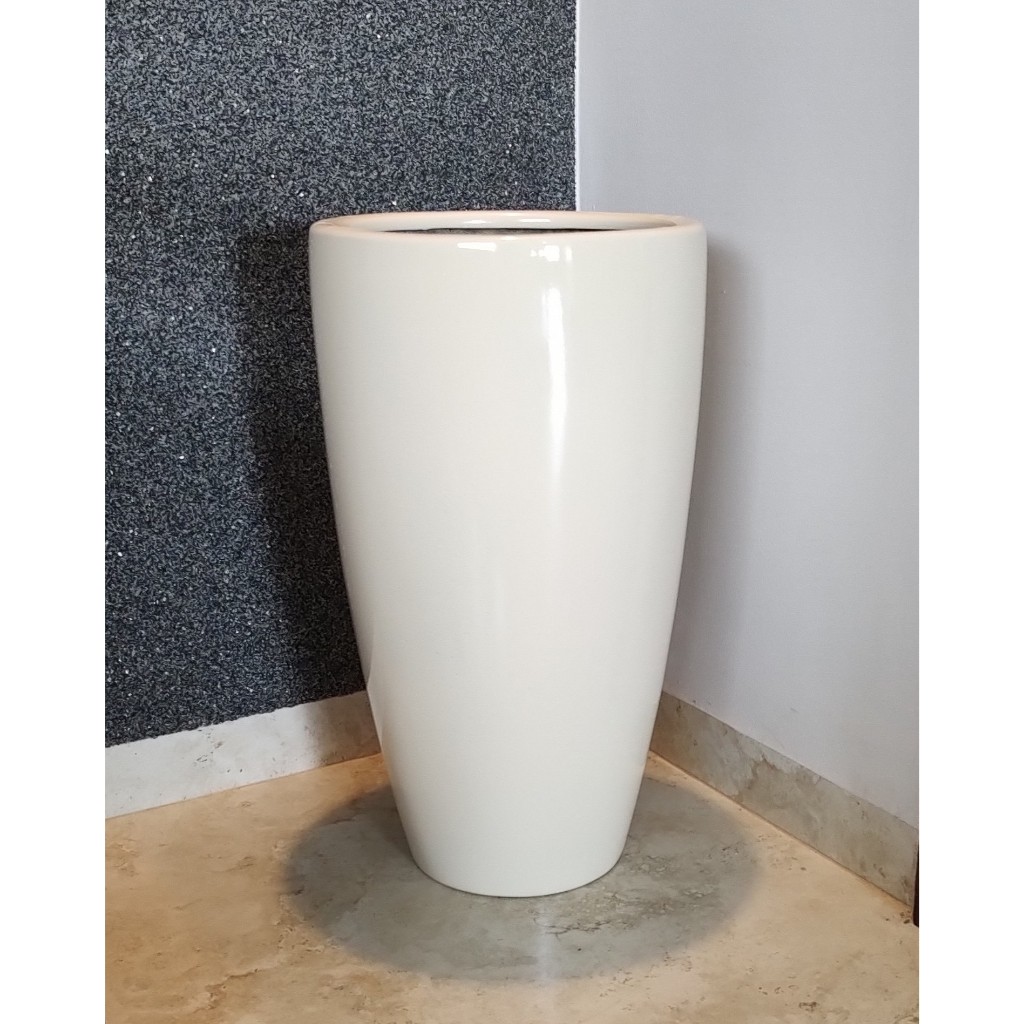 Vaso Paris Cachepot para Planta 52 cm  Fibra de Vidro Estilo Vietnamita Jardim Decoração Várias Cores Plantas PMG